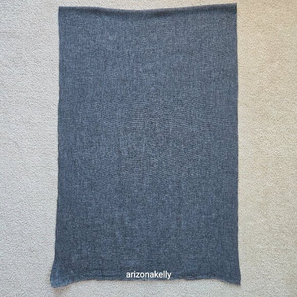 NWT Cashmere Scarf Woven Graphite Dark Grey Nepal - Picture 12 of 12